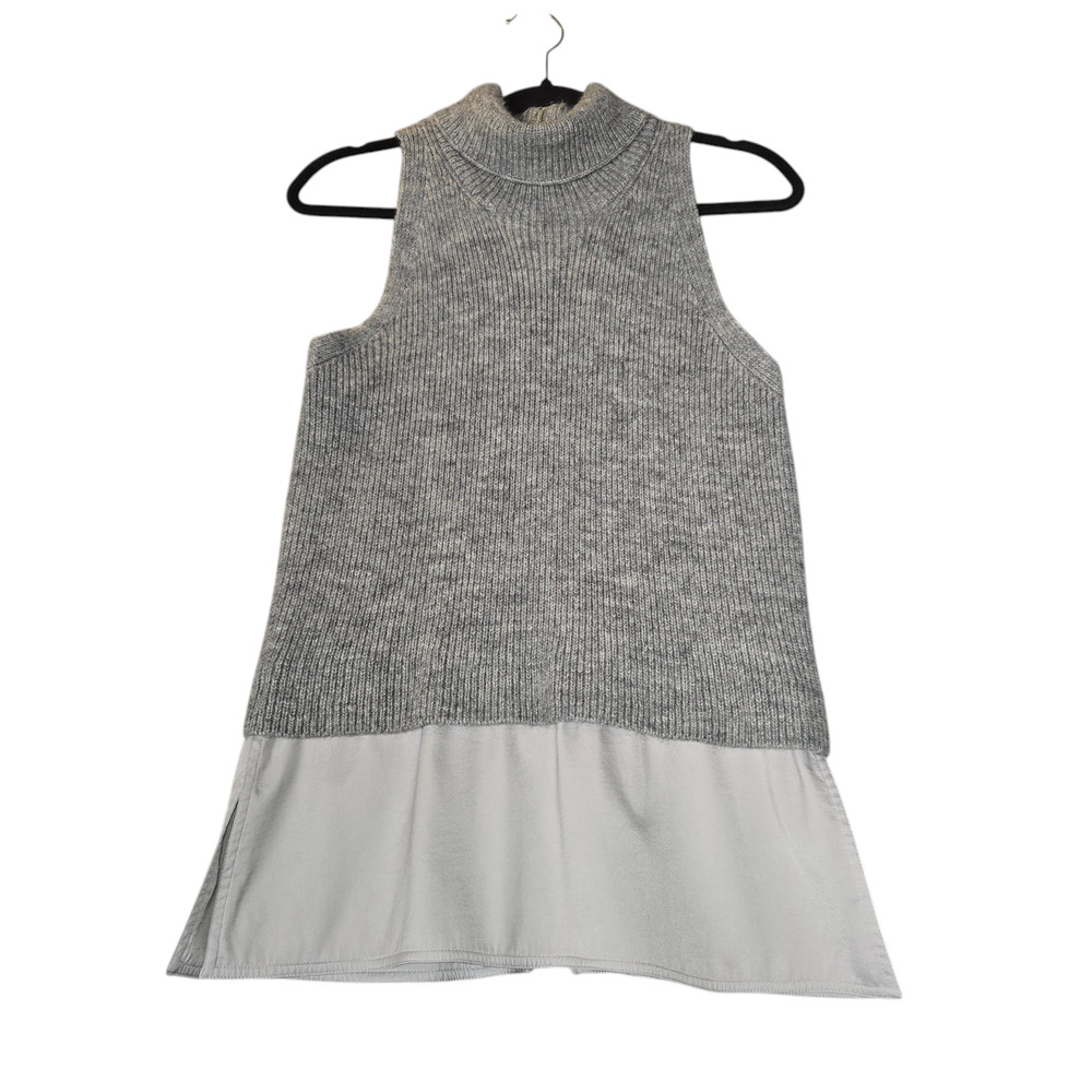 Kaufmanfranco Sweater Vest Womens Large Gray Alpaca Wool Blend Full Zip Back